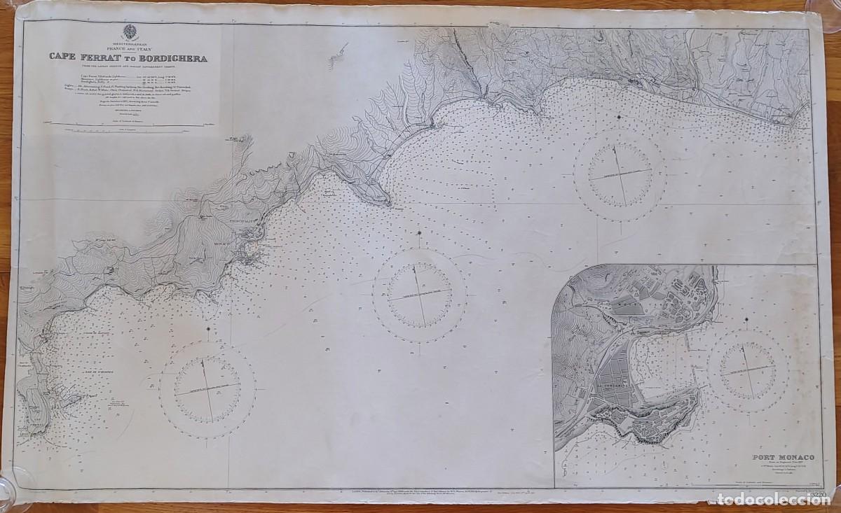 Schiffsfahrpl&auml;ne: Carta n&aacute;utica Cape Ferrat to Bordighera, Mediterr&aacute;neo, 1907