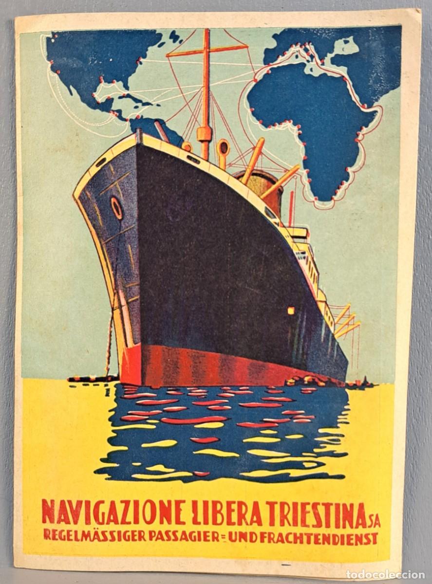 L&iacute;neas de navegaci&oacute;n: Folleto publicitario mar&iacute;timo &ndash; Navigazione Libera Triestina S.A. &ndash; 1936