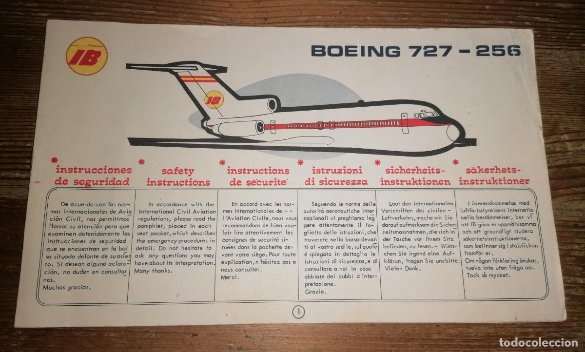L&iacute;neas de navegaci&oacute;n: IBERIA Instrucciones de seguridad BOING 727 - 256