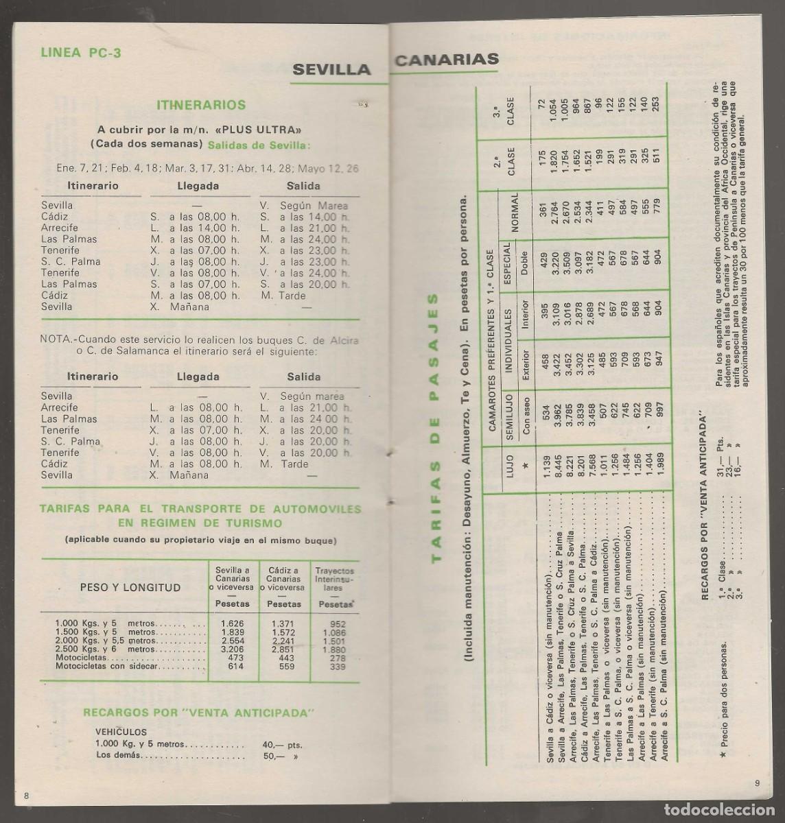 L&iacute;neas de navegaci&oacute;n: COMPA&Ntilde;IA TRANSMEDITERRANEA -- ENERO MAYO 1972 - Foto 3