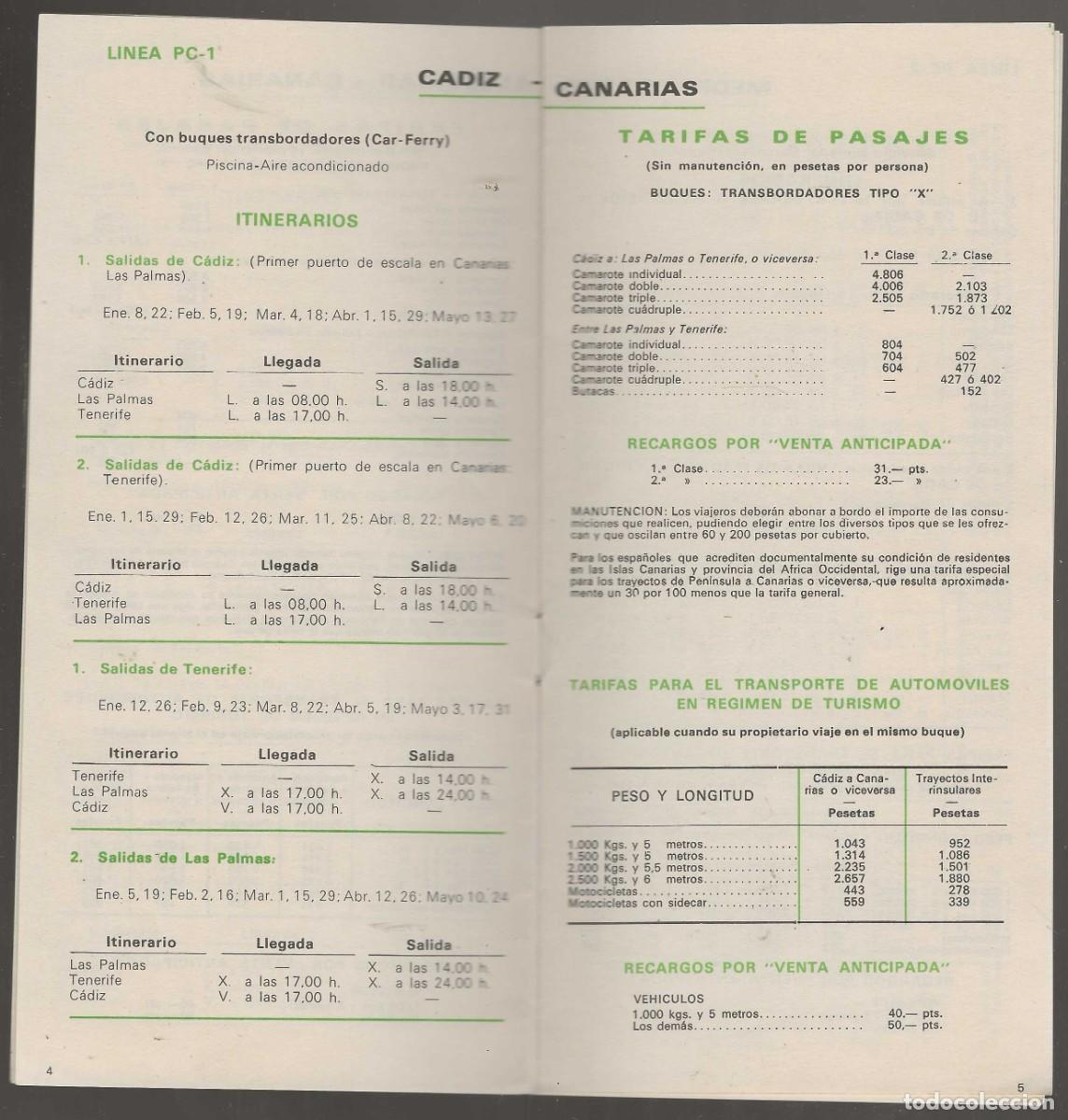 L&iacute;neas de navegaci&oacute;n: COMPA&Ntilde;IA TRANSMEDITERRANEA -- ENERO MAYO 1972 - Foto 5