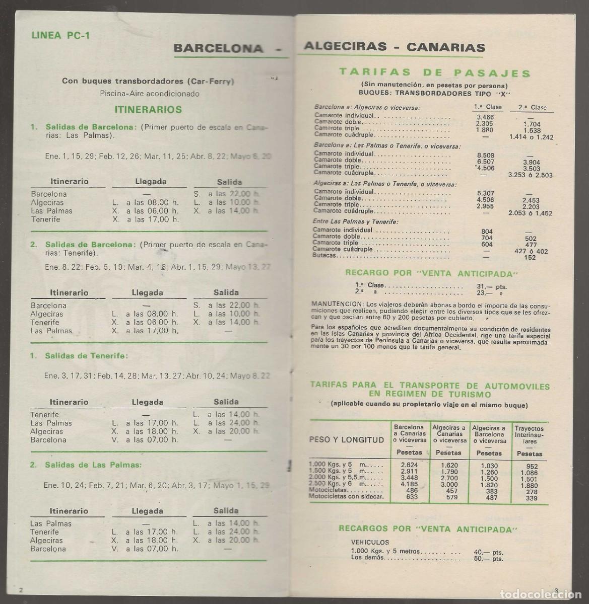 L&iacute;neas de navegaci&oacute;n: COMPA&Ntilde;IA TRANSMEDITERRANEA -- ENERO MAYO 1972 - Foto 6