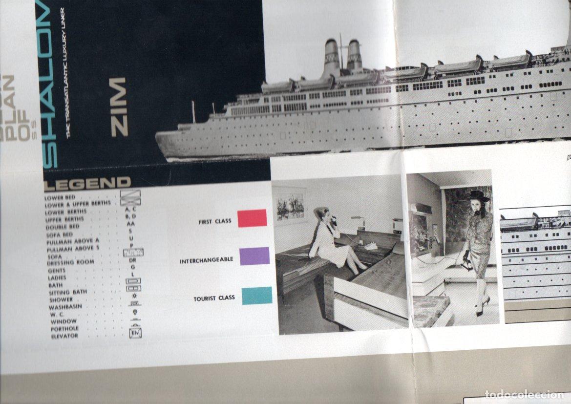 L&iacute;neas de navegaci&oacute;n: DECK PLAN OF S.S. SHALOM (ISRAEL, 1964)