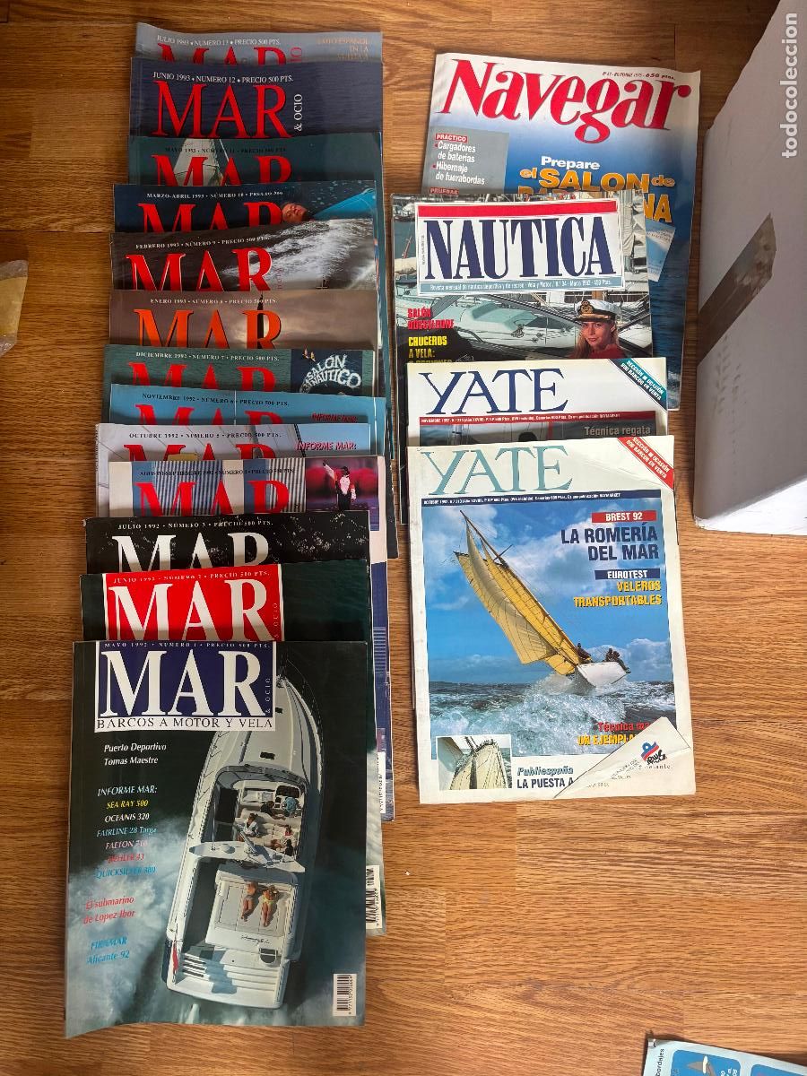 L&iacute;neas de navegaci&oacute;n: Revistas de barcos a motor y vela de ppos de los 90