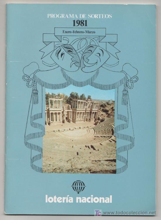 Loter&iacute;a nacional: PROGRAMA DE SORTEOS LOTERIA NACIONAL 1981