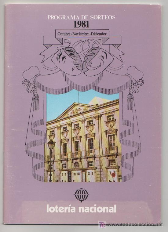 Loter&iacute;a nacional: PROGRAMA DE SORTEOS LOTERIA NACIONAL 1981 - Foto 1