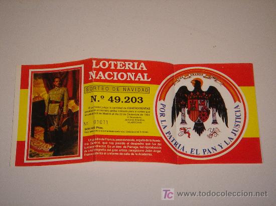 National Spanish Lottery: participacion loteria nacional con la efigie de caudillo