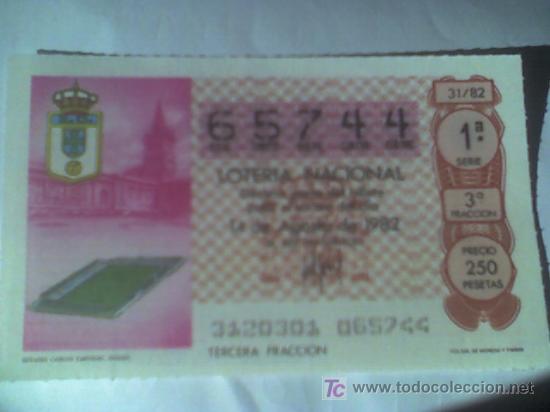 Loter&iacute;a Nacional: decimo loteria nacional a&ntilde;o 82 oviedo estadio carlos tartiere