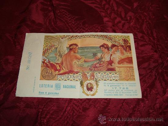 Loter&iacute;a nacional: decimo loteria nacional 22 de diciembre 1959,4 ptas depositario falla plaza lope de vega valencia