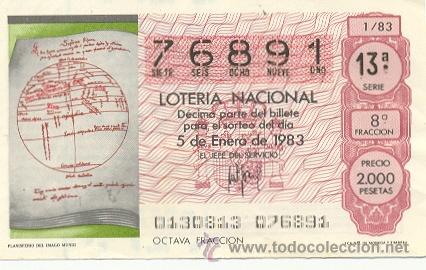Lotteria Nationale Spagnola: 9-83-1. Decimo Loteria Sorteo 1 de 1983