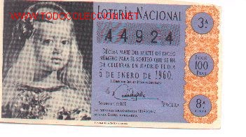 Loterie Nationale: 9-75. D&eacute;cimo 5-1-60. Sorteo 1. Azul