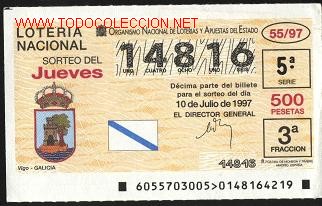 Loter&iacute;a nacional: loter&iacute;a nacional de los jueves - a&ntilde;o 1997