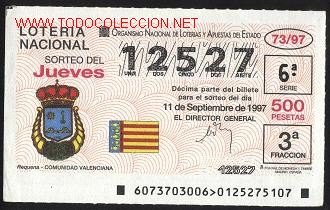 Loter&iacute;a Nacional: loter&iacute;a nacional de los jueves - a&ntilde;o 1997