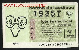 Loter&iacute;a Nacional: loter&iacute;a del zodiaco a&ntilde;o 91 - sorteo 49, aries