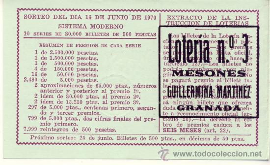 Loterie Nationale: COLECCIONISMO POR ADMINISTRACIONES. ADMON. 3-1 GRANADA