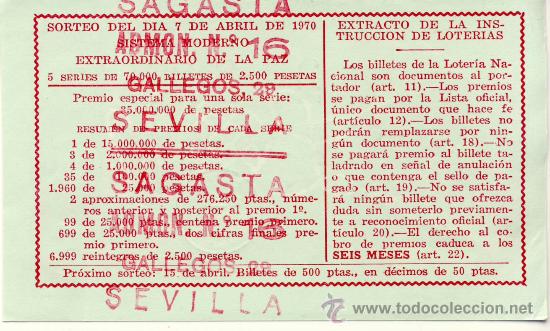 Loterie Nationale: COLECCIONISMO POR ADMINISTRACIONES. ADMON. SAGASTA (SEVILLA)