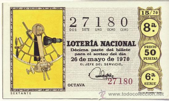 Nationale spanische Lotterie: LOTERIA NACIONAL 1970. SORTEO 15