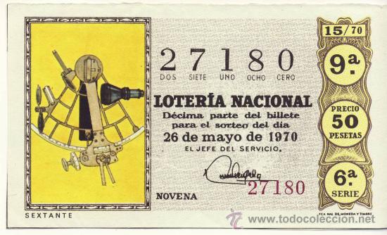 Nationale spanische Lotterie: LOTERIA NACIONAL 1970. SORTEO 15
