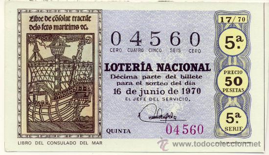 Nationale spanische Lotterie: LOTERIA NACIONAL 1970. SORTEO 17