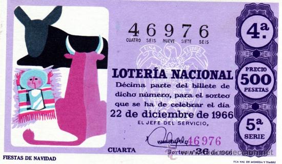 Loter&iacute;a Nacional: LOTERIA NACIONAL 22 DE DICIEMBRE DE 1966