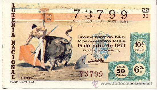 Loterie Nationale: LOTERIA NACIONAL 1971. SORTEO N&ordm; 22 (2)
