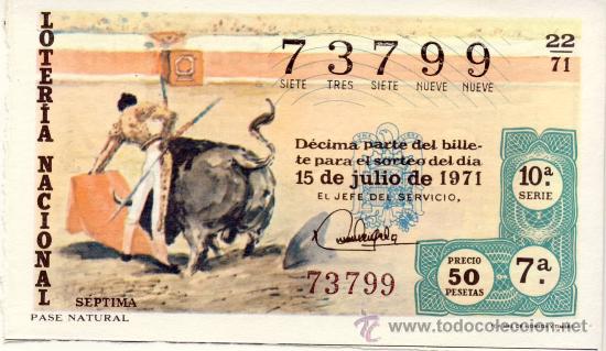 Loterie Nationale: LOTERIA NACIONAL 1971. SORTEO N&ordm; 22 (3)