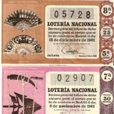 Lotería Nacional: LOTE DE 12 DECIMOS DE LOTERIA NACIONAL DEL AÑO 1961. Lote 24567297