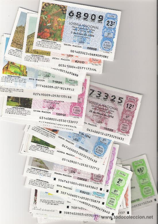 Loterie Nationale: &iexcl;&iexcl; LOTE DE 1000 DECIMOS !!! DIFERENTES EN SORTEOS DE LOTERIA NACIONAL DESDE A&Ntilde;OS 70 HASTA HOY