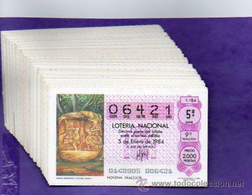 Nationale spanische Lotterie: LOTERIA NACIONAL TODOS LOS SORTEOS DEL SABADO A&Ntilde;O 1984