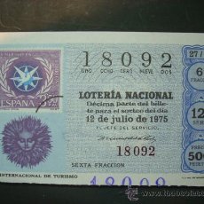 Lotería Nacional: 1235 LOTERÍA NACIONAL LOTERY LOTERIE AÑO INTERNACIONAL DE TURISMO AÑO 1975 500 PTS TENGO MÁS LOTERÍA. Lote 14896944