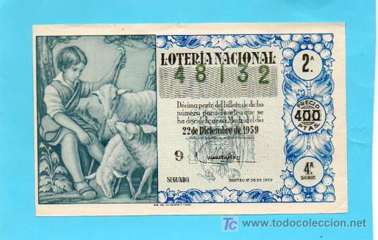 Loter&iacute;a nacional: LOTERIA NACIONAL SORTEO 36 DE 1959