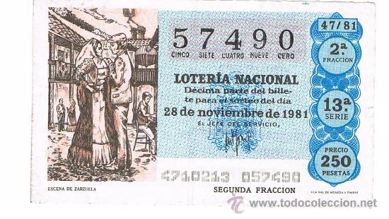 Loter&iacute;a nacional: DECIMO DE LOTERIA DEL 1981 - Foto 1