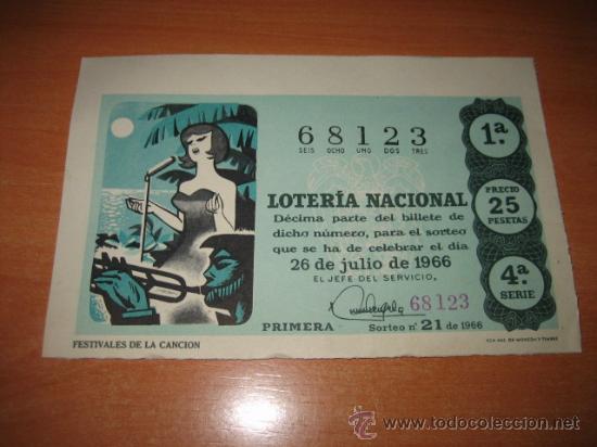 Lotteria Nationale Spagnola: LOTERIA NACIONAL   26 DE JULIO DE 1966