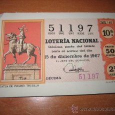 Lotería Nacional: LOTERIA NACIONAL 15 DE DICIEMBRE DE 1967