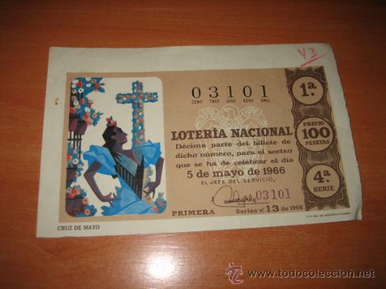 Lotteria Nationale Spagnola: LOTERIA NACIONAL   5 DE MAYO DE 1966