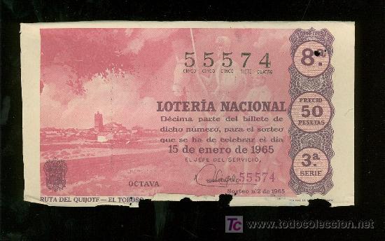 Nationale spanische Lotterie: DECIMO DE LOTERIA NACIONAL DEL 15 DE ENERO DE 1965. SORTEO N&ordm; 2.