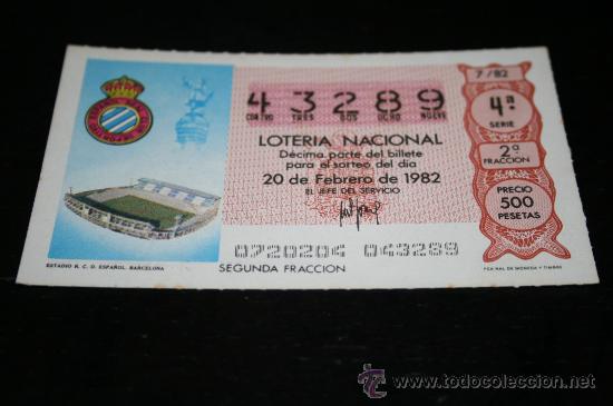 Loter&iacute;a nacional: D&Eacute;CIMO LOTERIAL NACIONAL 1982  MUNDIAL DE ESPA&Ntilde;A (ESTADIO SARRIA) N&ordm;7