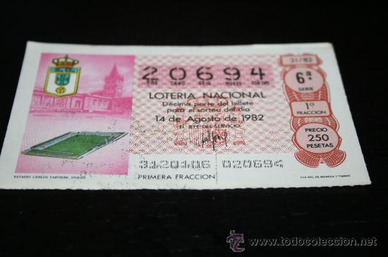 Loter&iacute;a nacional: D&Eacute;CIMO LOTERIAL NACIONAL 1982  MUNDIAL DE ESPA&Ntilde;A (ESTADIO CARLOS TARTIERE) N&ordm;31
