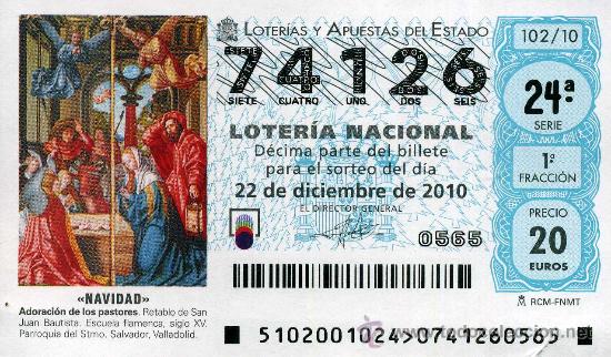 Nationale spanische Lotterie: Loteria Nacional de Navidad 2010 [74126]