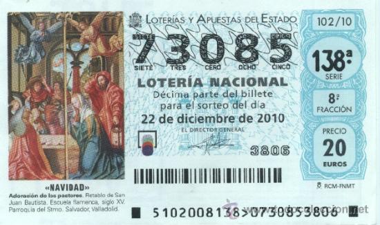 Nationale spanische Lotterie: Loteria Nacional de Navidad 2010 [73085]