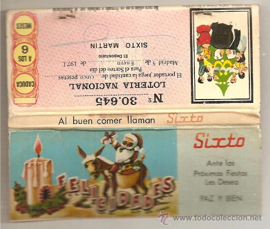 Lotaria Nacional: Participaci&oacute;n de Loter&iacute;a Nacional en caja de cerillas. Restaurante Sixto (Madrid)