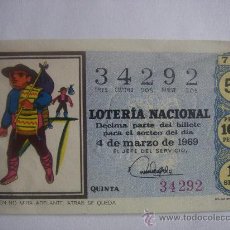 Lotería Nacional: DÉCIMO DE LOTERÍA NACIONAL DEL 4-III-1969, SORTEO 7/69. EN .. Lote 25337770