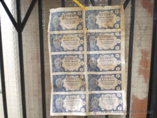 Loter&iacute;a nacional: BILLETE CON 10 DECIMOS DEL 15 DE NOVIEMBRE 1957 ( AZUL)