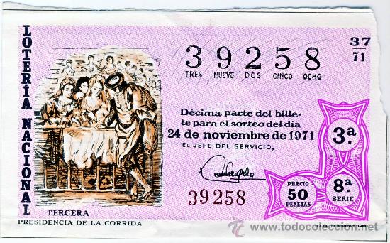 Loterie Nationale: LOTERIA NACIONAL.- SORTEO 37 DE 1971. (1)