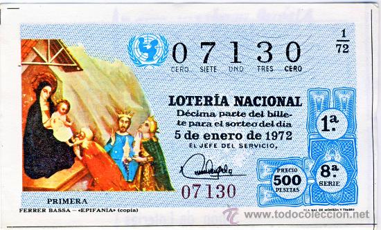 Loterie Nationale: LOTERIA NACIONAL.- SORTEO 1 DE 1972.-(3)