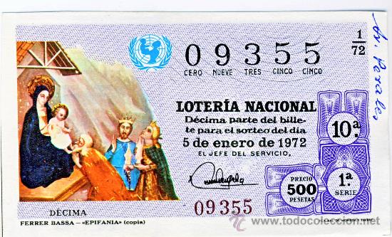 Loterie Nationale: LOTERIA NACIONAL.- SORTEO 1 DE 1972.-(4)