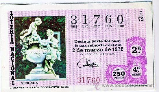 Loterie Nationale: LOTERIA NACIONAL.- SORTEO 7 DE 1972.- (2)