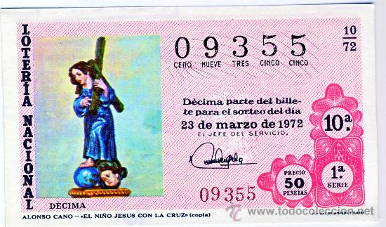 Loterie Nationale: LOTERIA NACIONAL.- SORTEO 10 DE 1972.- (2)