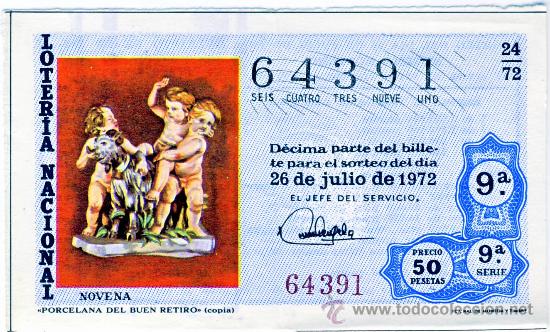 National Spanish Lottery: LOTERIA NACIONAL.- SORTEO 24 DE 1972.-(1)