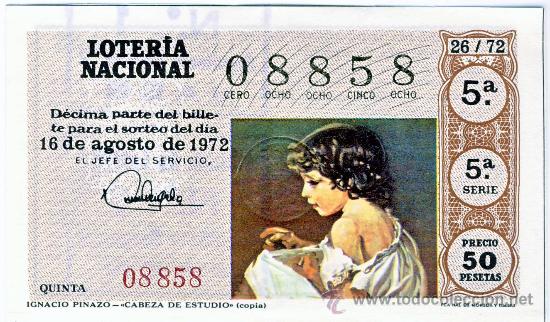 National Spanish Lottery: LOTERIA NACIONAL.- SORTEO 26 DE 1972.-(3)